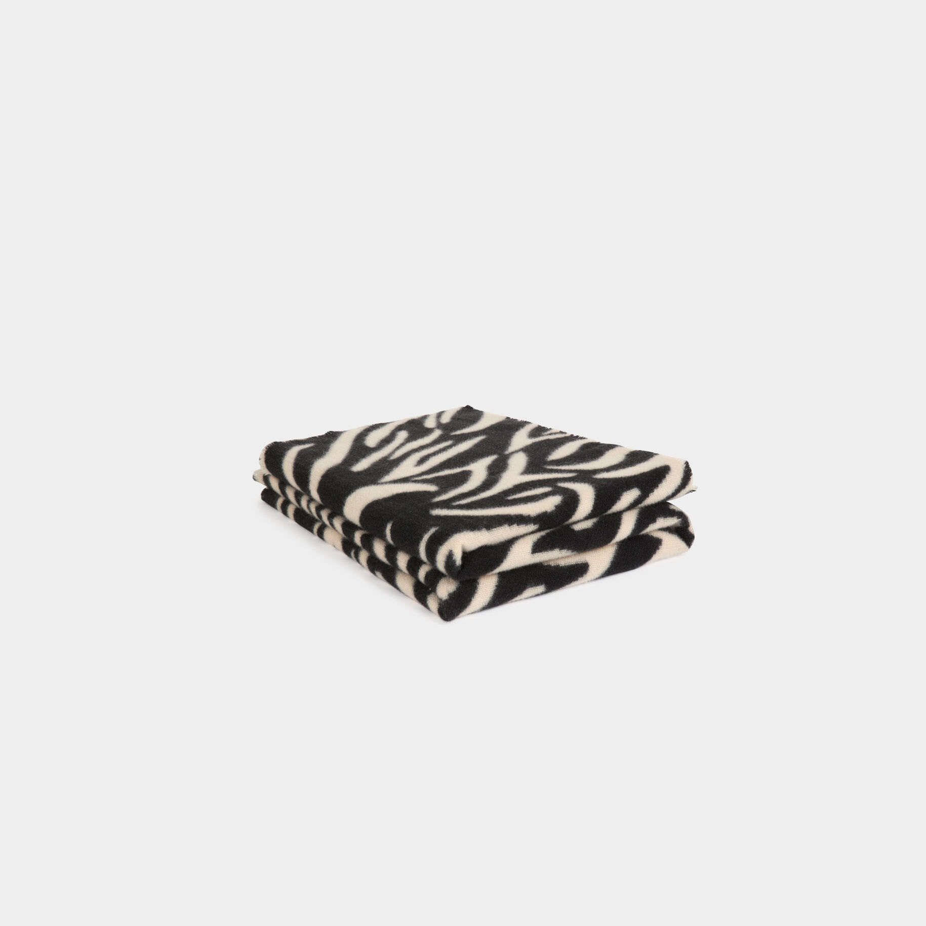 Scarf With Zebra Print Ivory Women