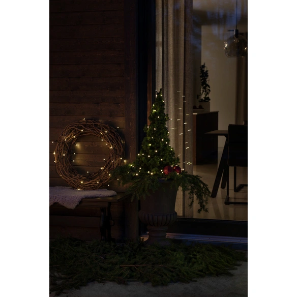 LED-Lichterkette, schwarz, Kabellänge: 12,4 m