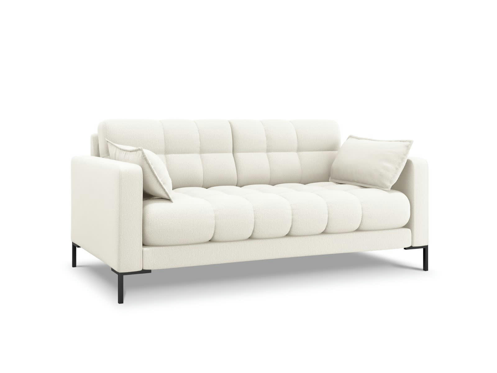 MAMAIA - Canapé 2 places en tissu structurel beige clair