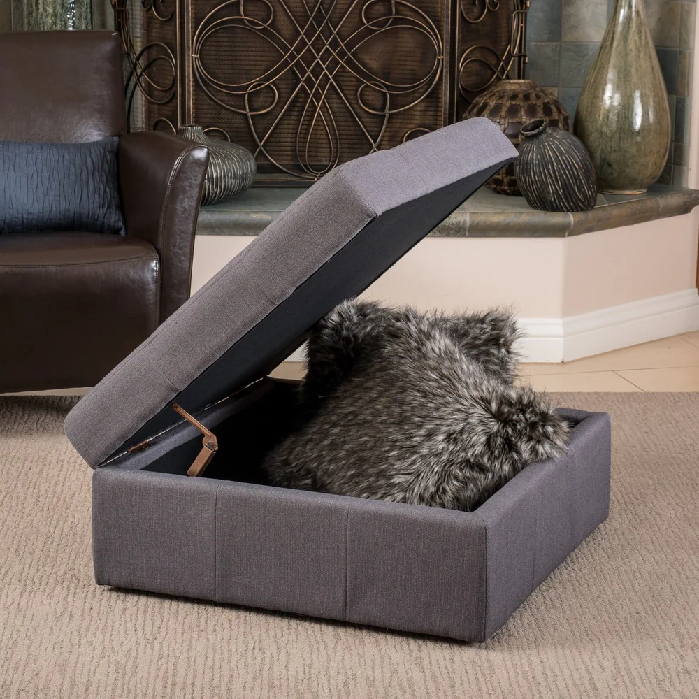 Chatsworth Tufted Rolling Storage Ottoman by Christopher Knight Home