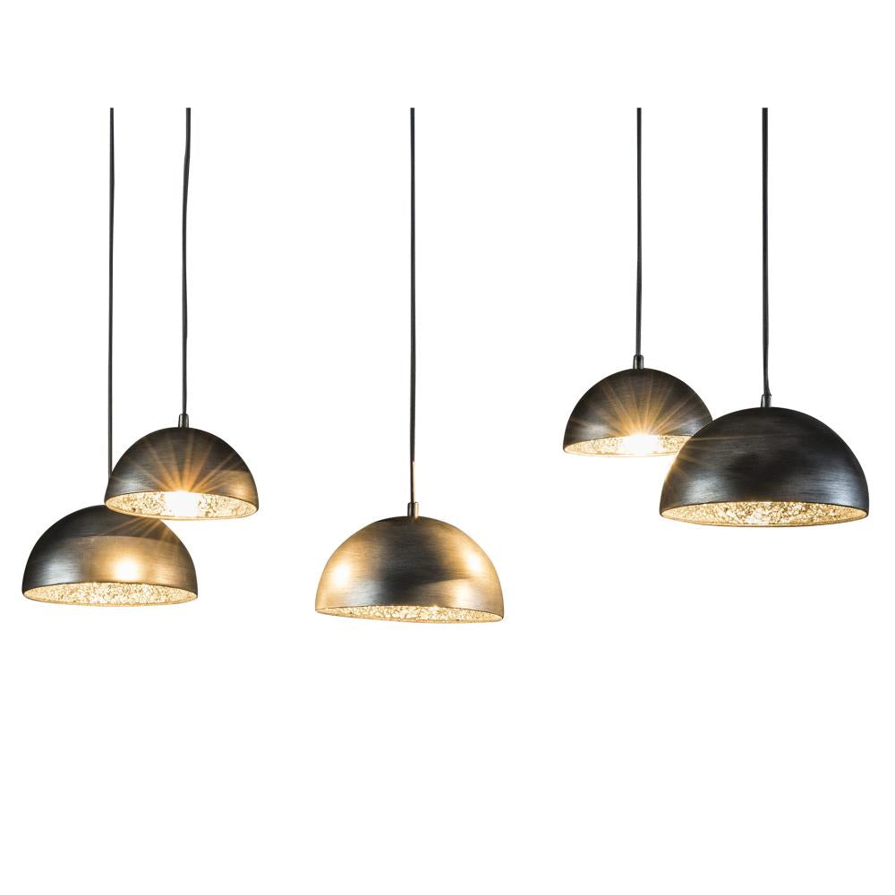 Giga Meubel Hanglamp Crossbar - Zilver Glas - 5-Lichts - 123x54x150cm