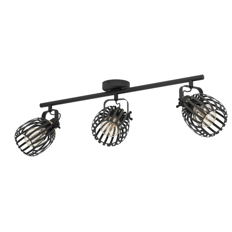 Spot Girona noir et laiton E27 3 x 40 W EGLO