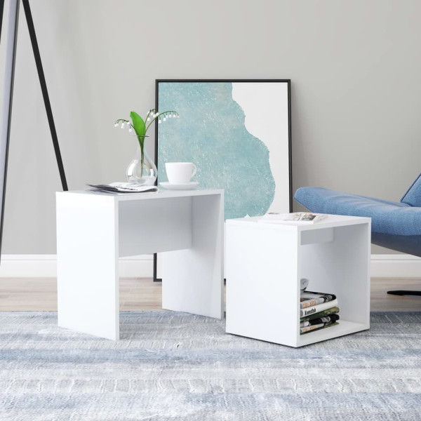 Stolik Kawowy Ława Stół Biały 48x30x45 Półka Do Salonu Do Pokoju