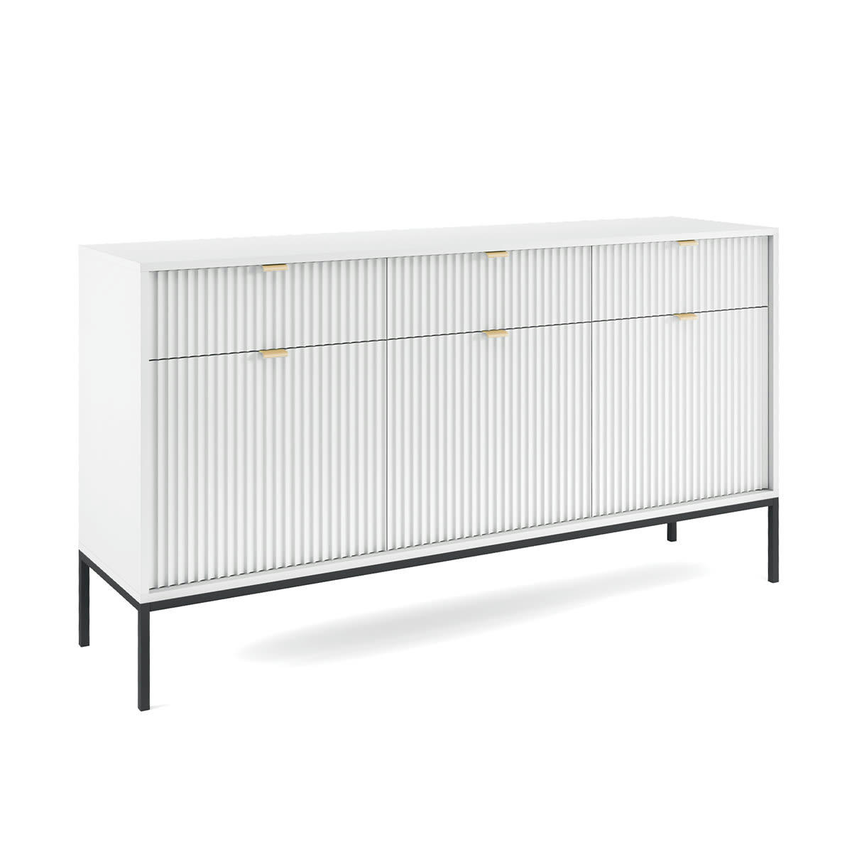 - Buffet 3 portes 3 tiroirs blanc