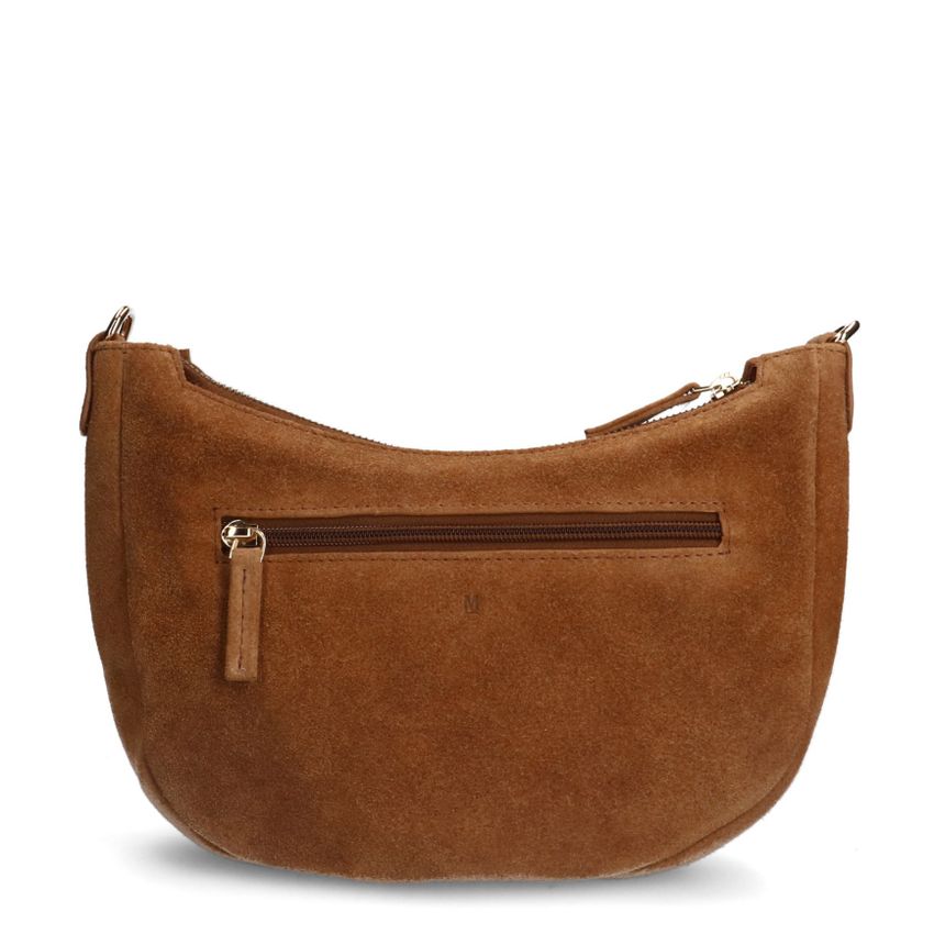 Manfield Cognac suède schoudertas