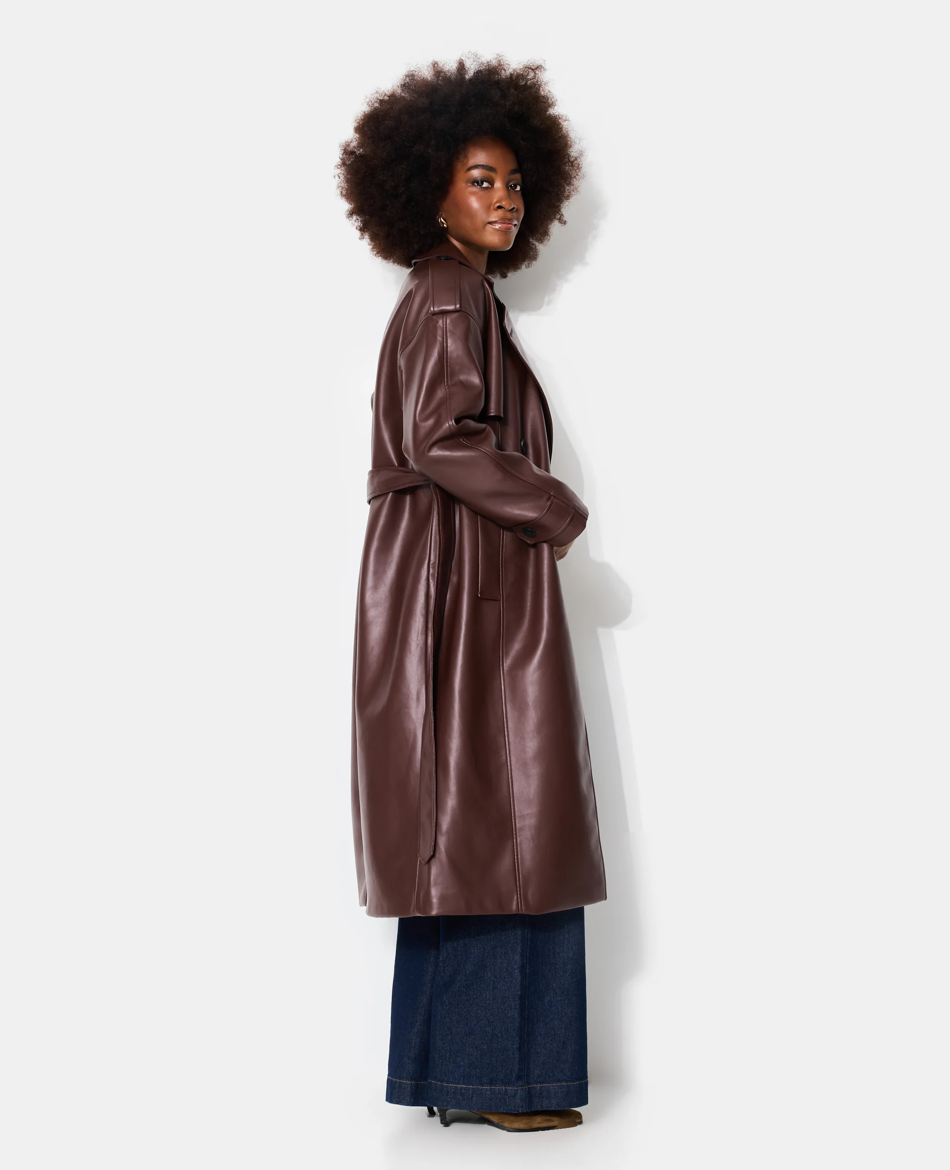 Trench en simili avec ceinture