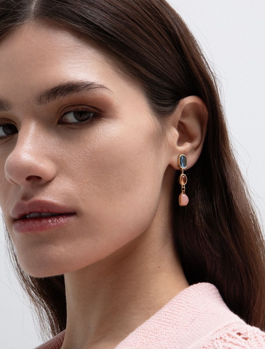 Μακριά σκουλαρίκια με πέτρες