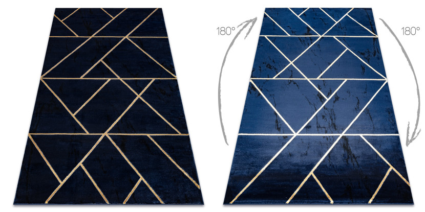 Dywan EMERALD ekskluzywny 1012 glamour, stylowy geometryczny 80x150 cm