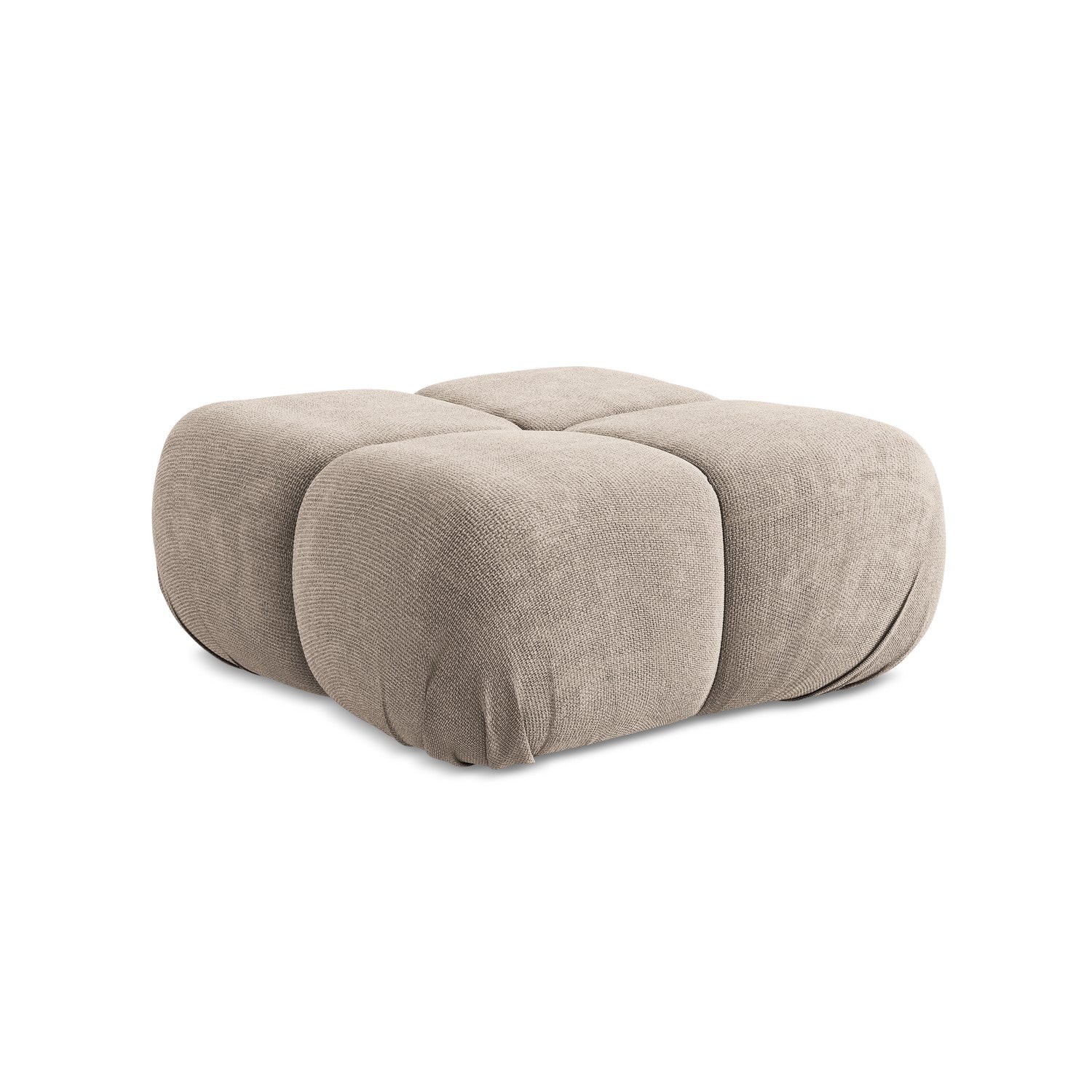 LaMiaSofa Poef Sanremo - chenille stof - donkerbeige - 95x95x41