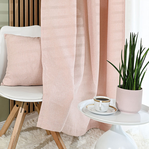 Elegancka zasłona na taśmie MOLLY 140×250 cm – pudrowa różowa