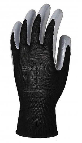 Gants de travail précision Eurotechnique 1NIBB (lot de 12 paires de gants) Noir 10