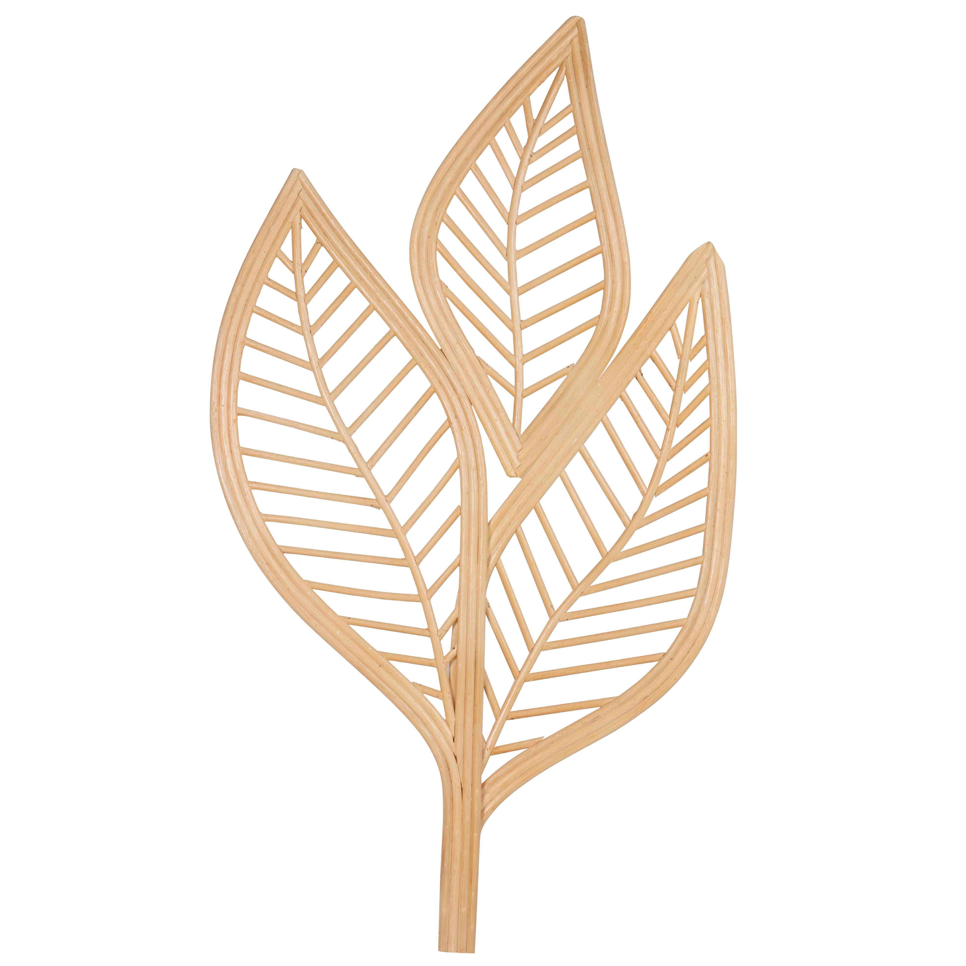 CARMO - Déco murale feuilles en rotin 52x90