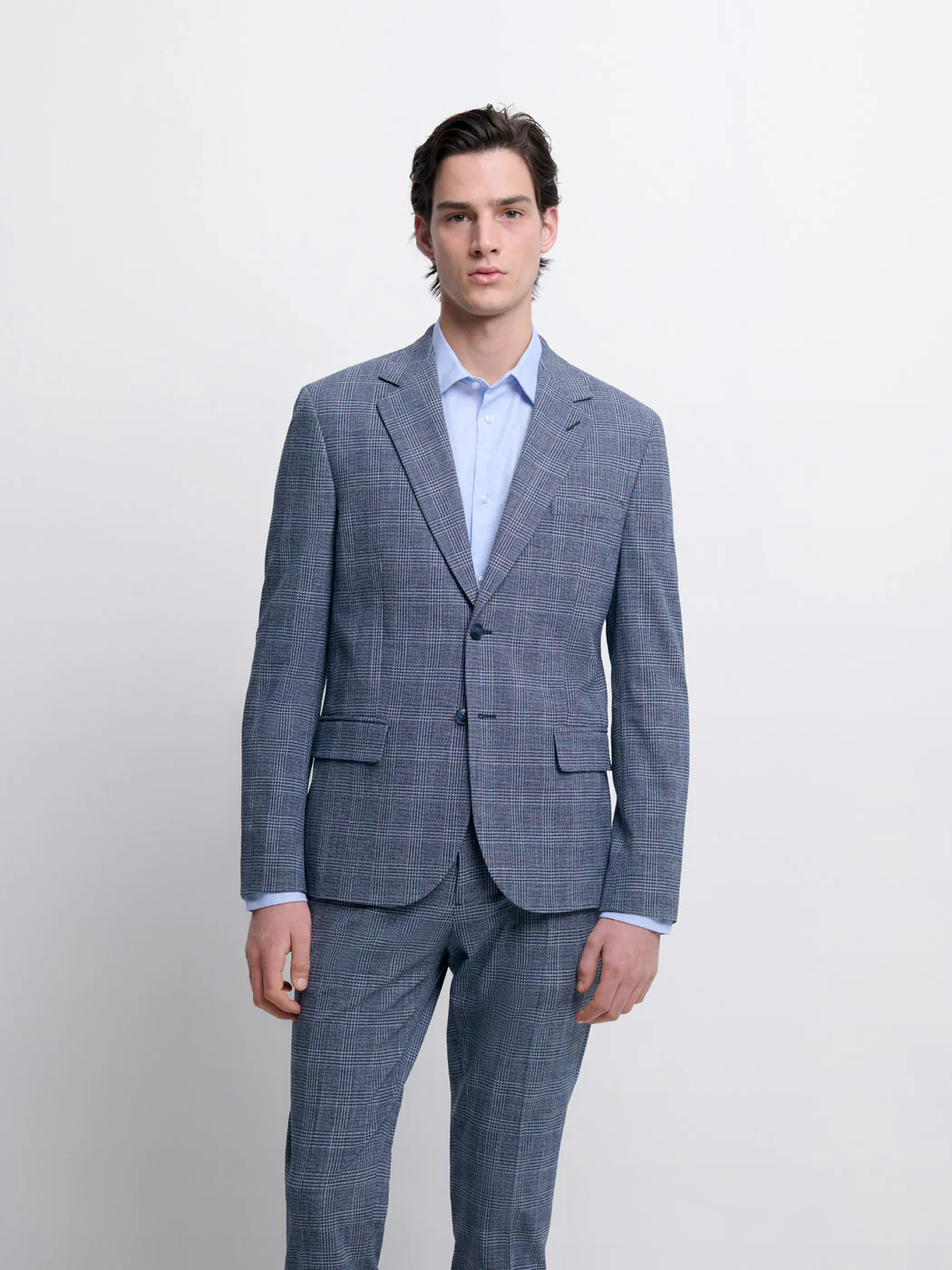 Veste de costume slim à carreaux