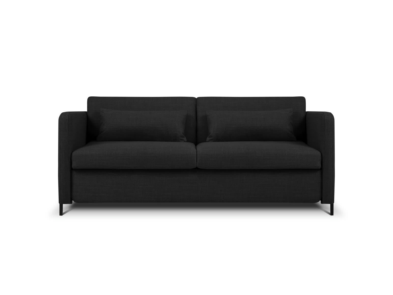 YANIS - Canapé Convertible 2 places en Tissu Structurel Gris Foncé