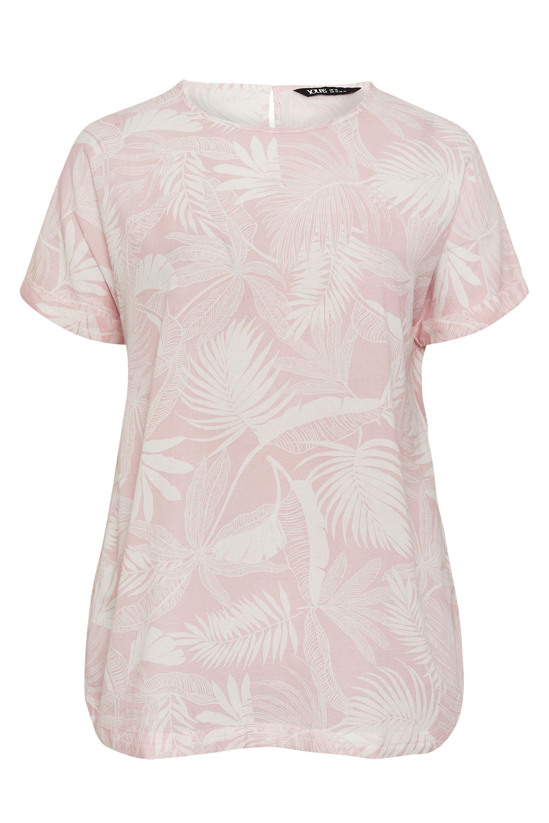 Yours Palm Leaf Linen Boxy T-Shirt