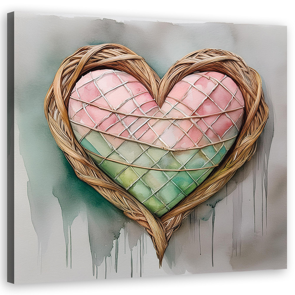 Feeby Obraz na płótnie, Serce Miłość Shabby Chic 30x30