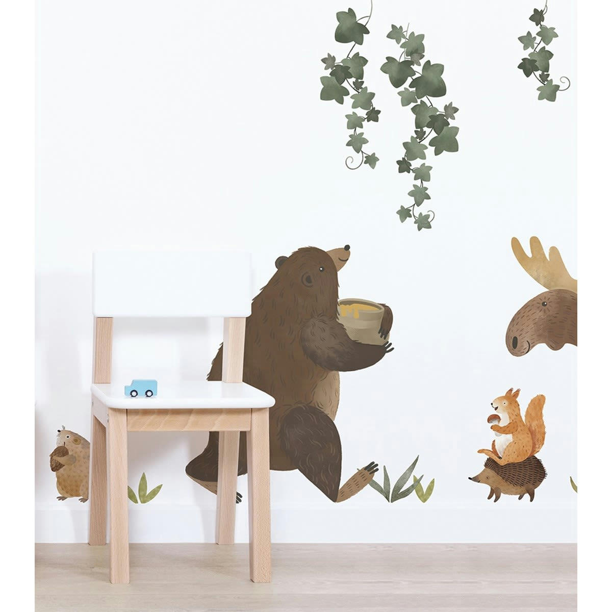 NORWOOD - Grand sticker guirlande feuilles  en vinyle mat vert