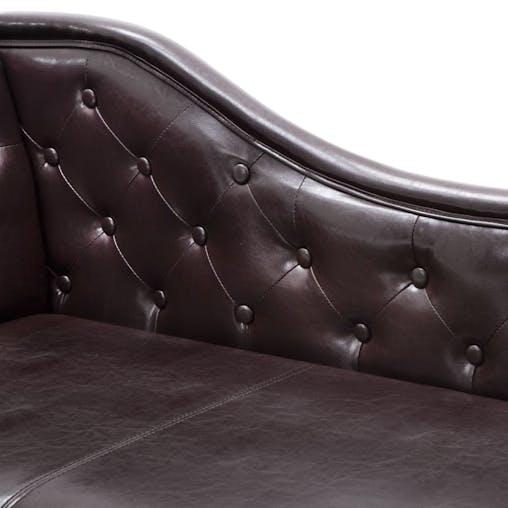 NNEVL Chaise Longue Dark Brown Faux Leather