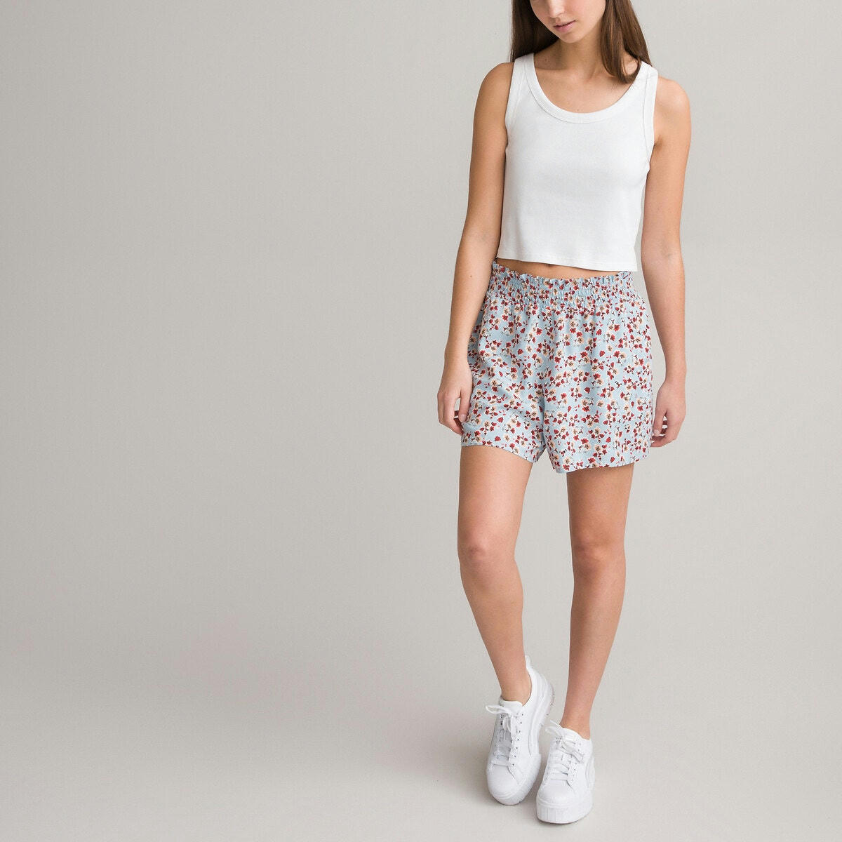 Short fluide, imprimé fleurs