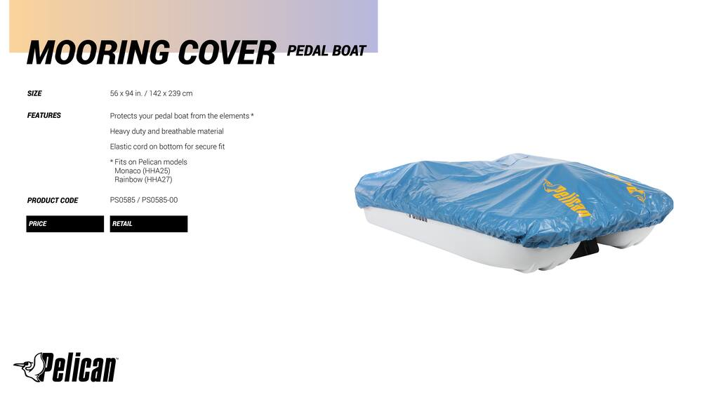 Pelican Pedal Boat Mooring Cover