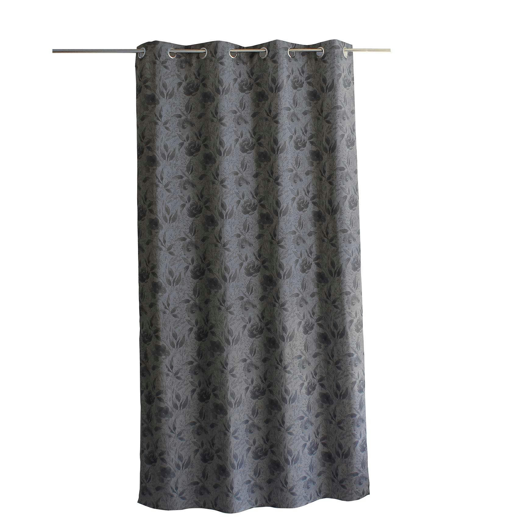 - Rideau tamisant aux couleurs poudrées polyester gris clair 135x240 cm
