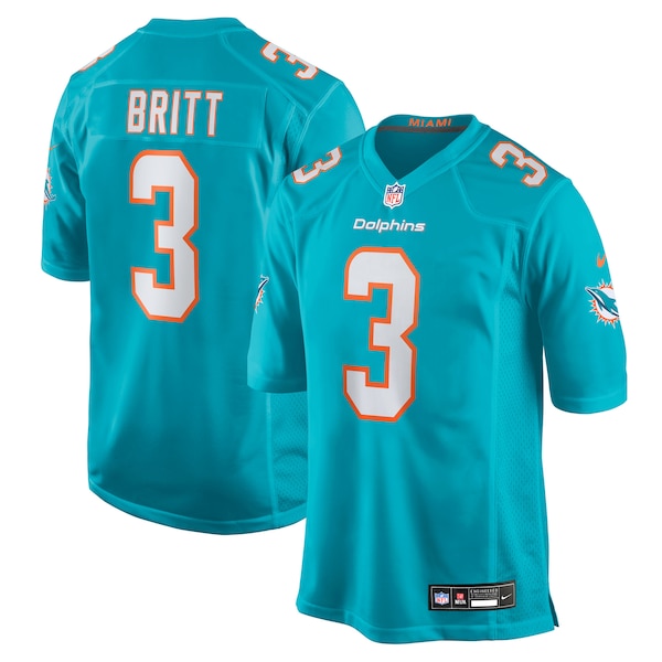 K.J. Britt Miami Dolphins Nike Team Game Jersey -  Aqua