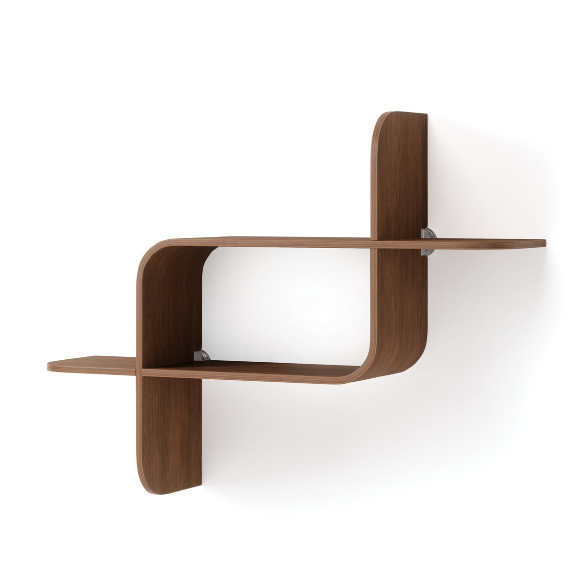 Umbra wandplank Montage - 64 x 48 x 16 cm - Licht walnoot
