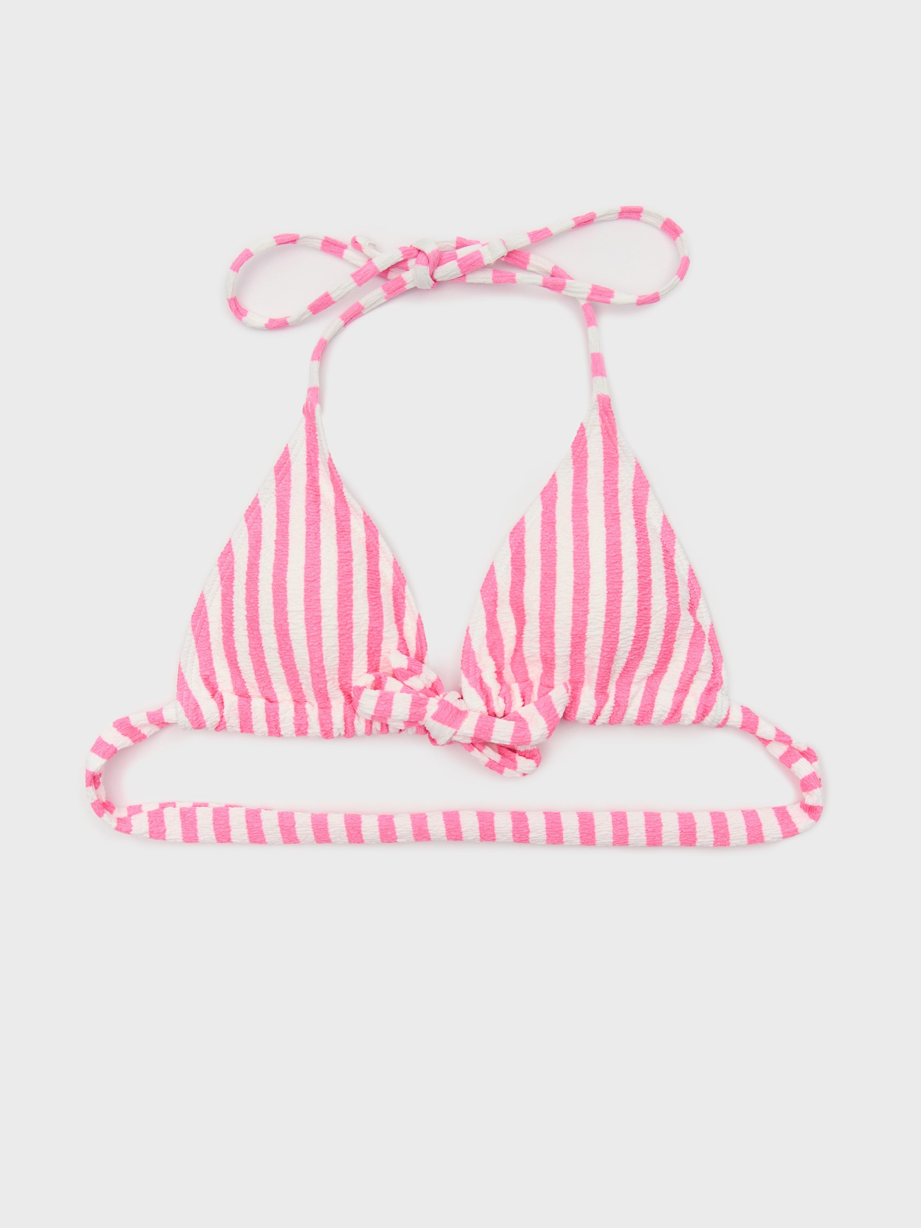 Góra od bikini w paski z wiązaniem z przodu