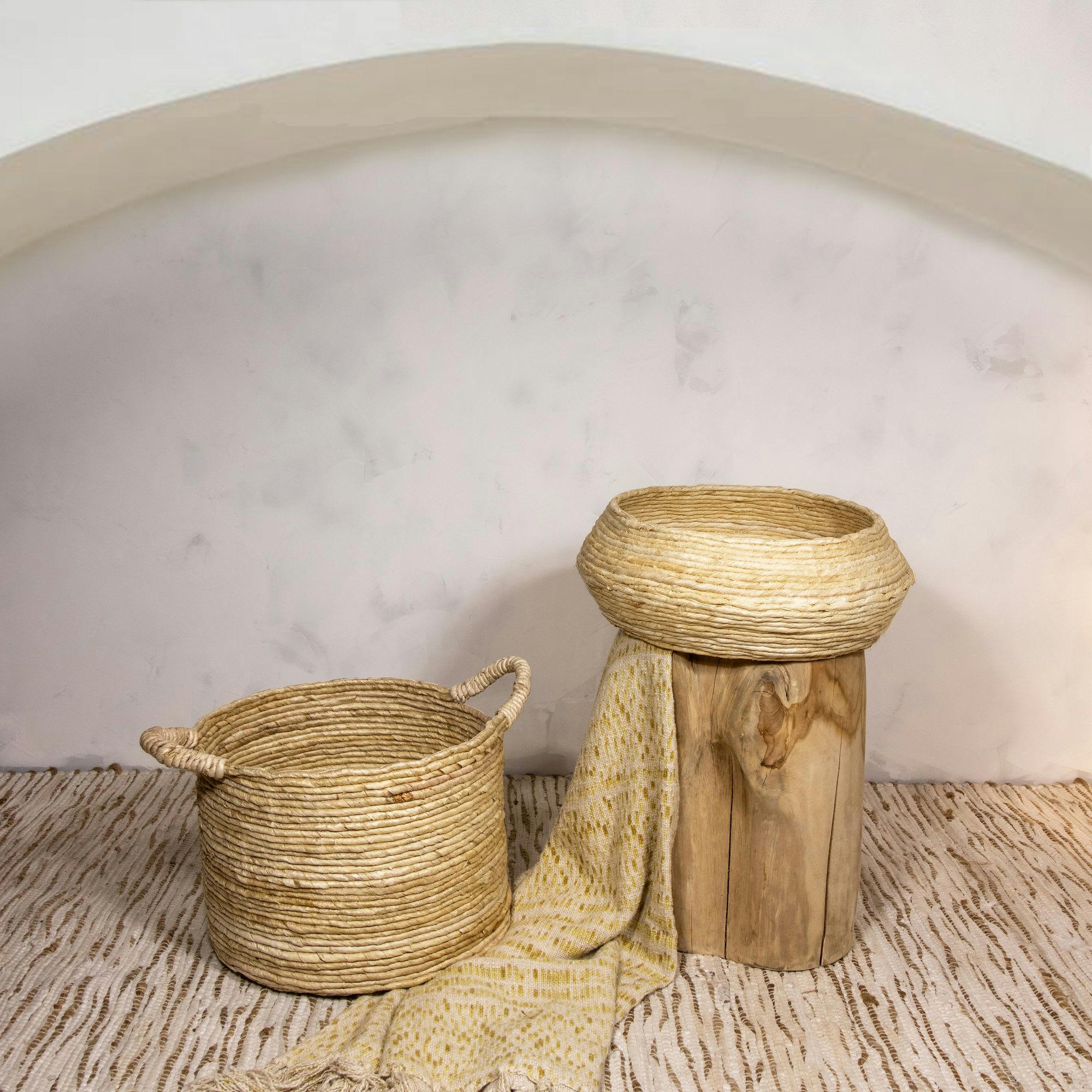 ABIR - Panier en abaca avec poignées Ø38cm