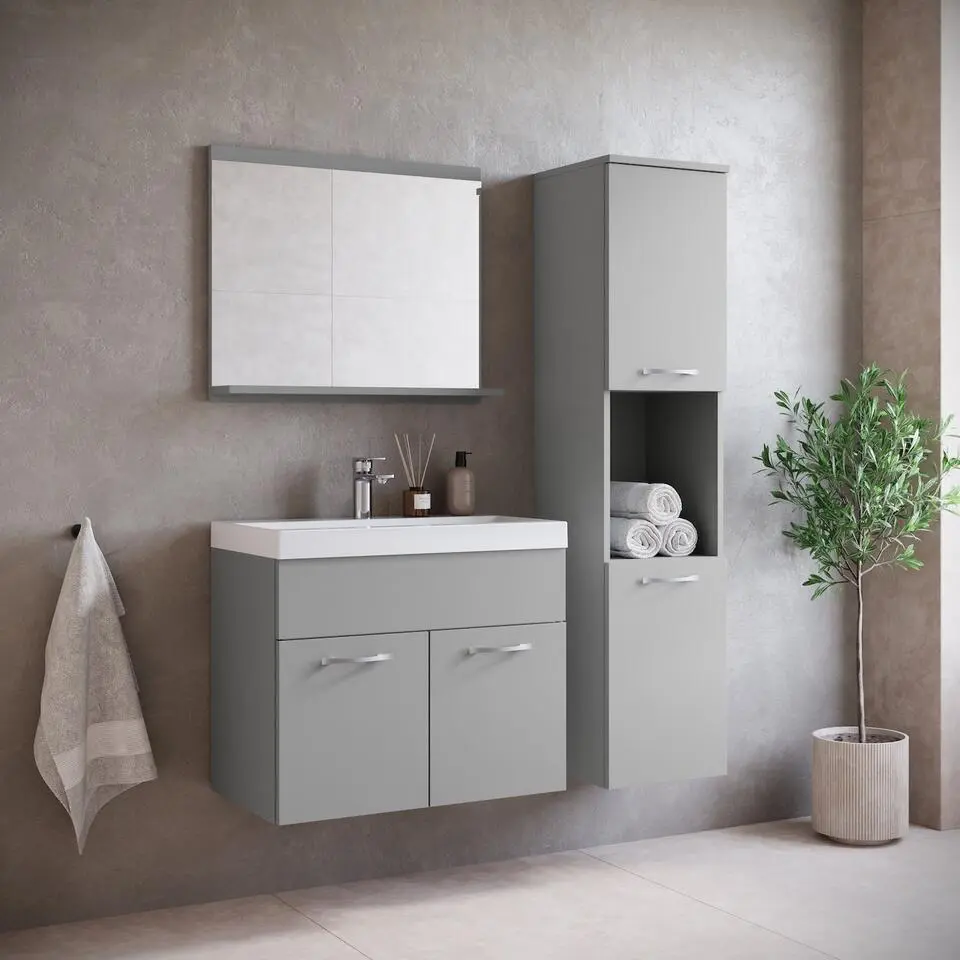 Badplaats Badkamermeubel Montreal 60cm complete set - mat grijs