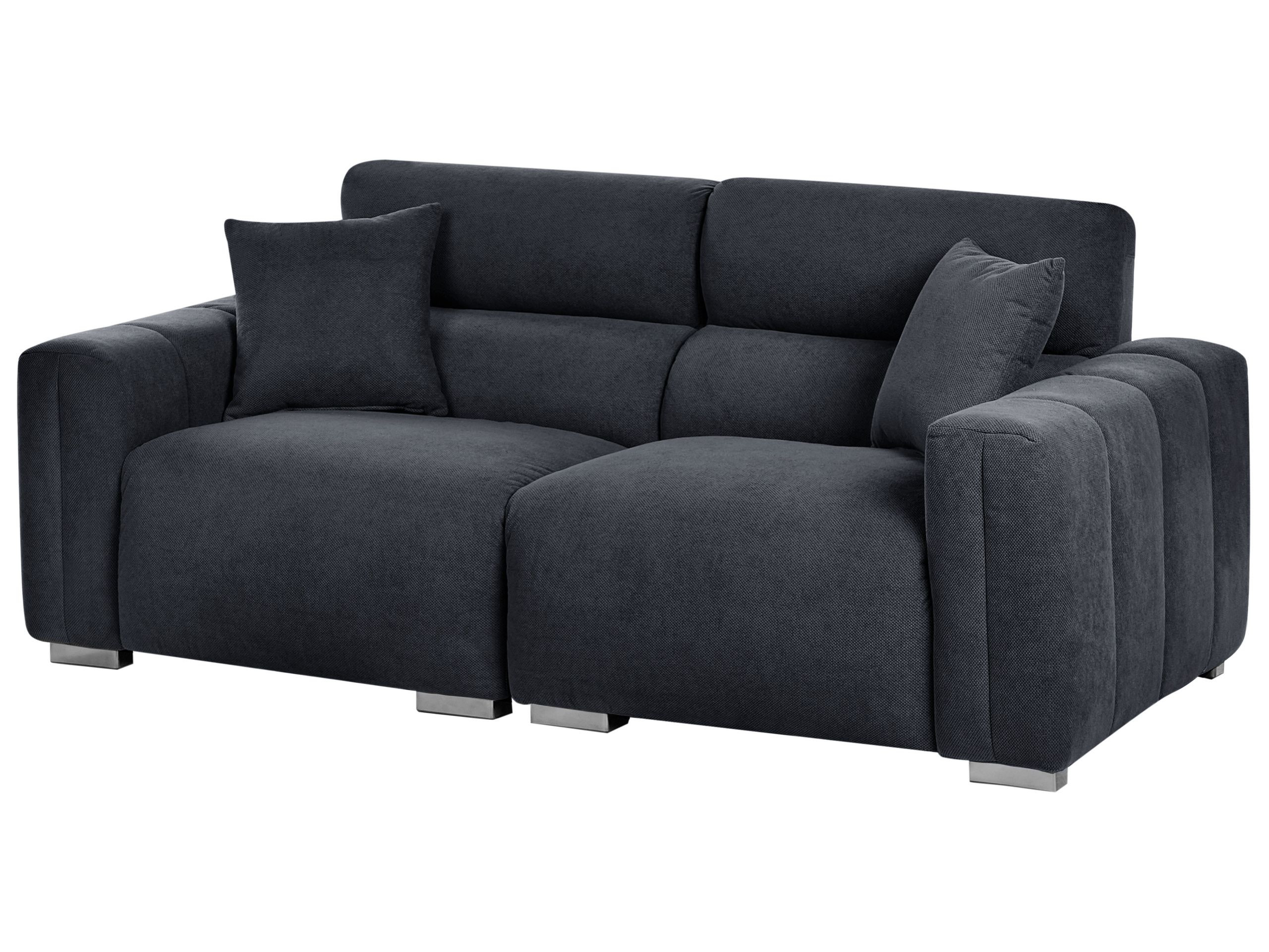 Sofa 3 osobowa z poduszkami czarna