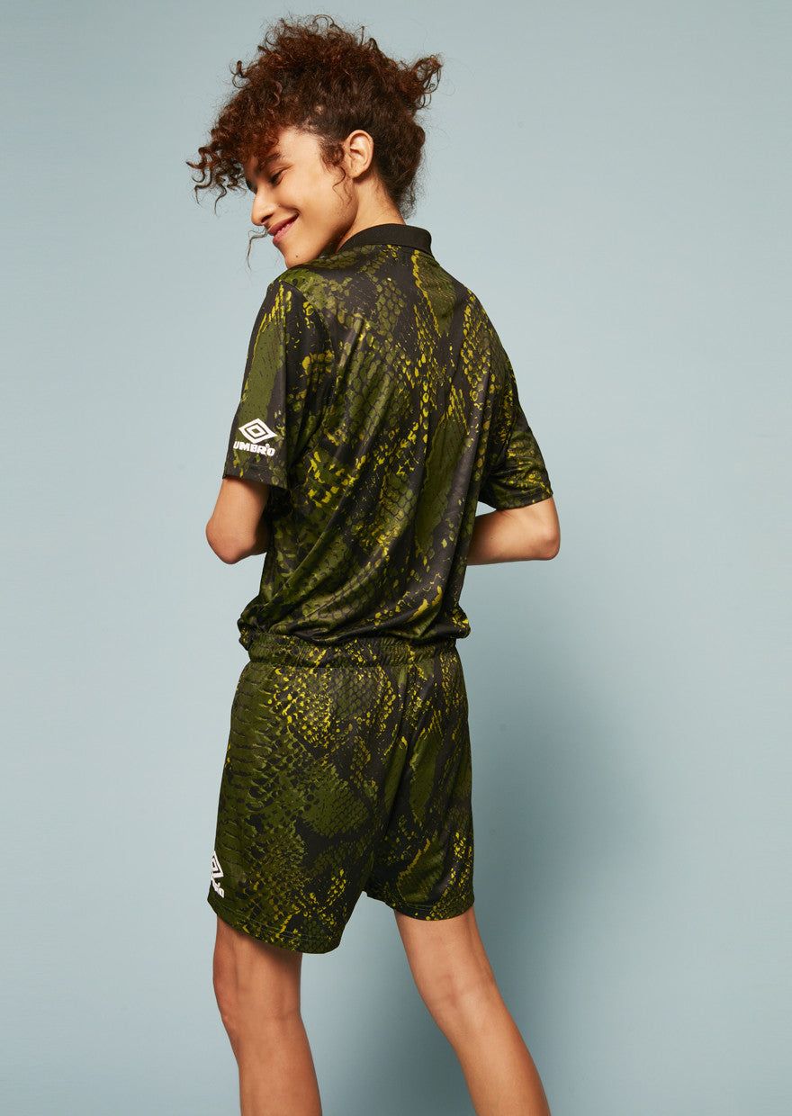 House of Holland Umbro Snake Print Swim Shorts in Green
