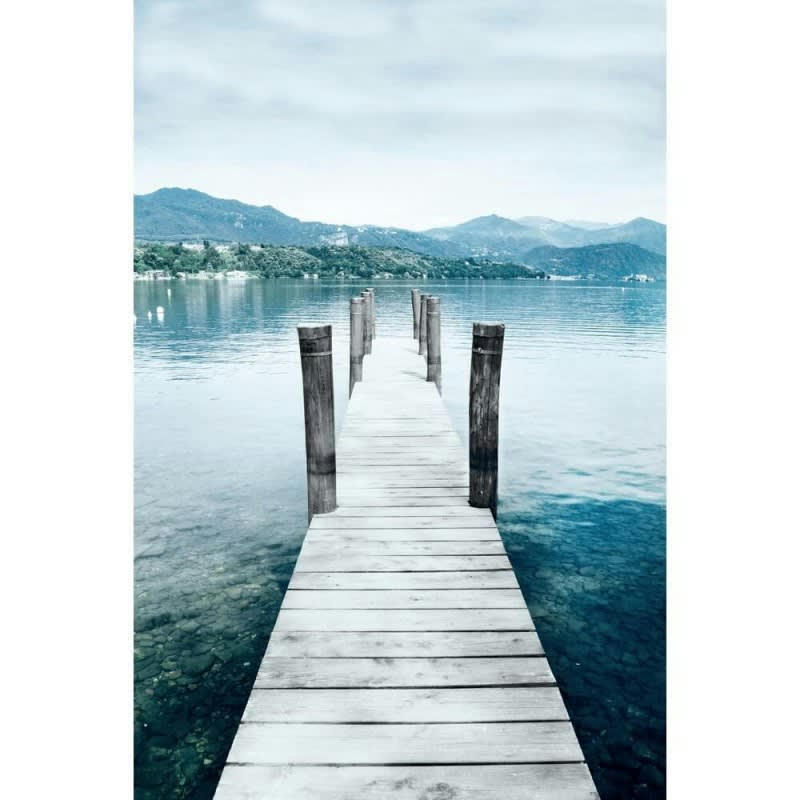 PONTON - Tableau sur toile ponton et montagne 30x45cm