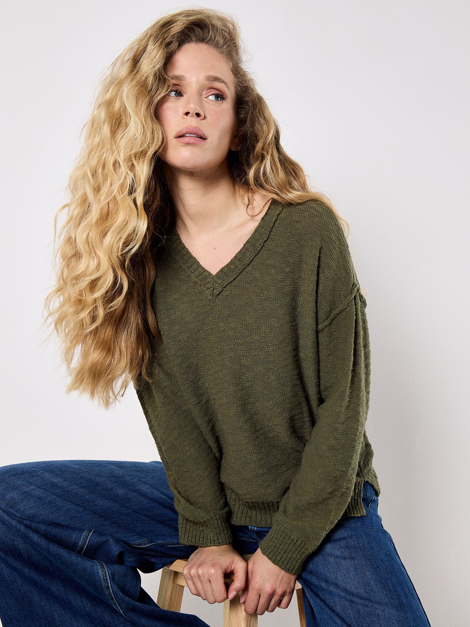 Apricot Lightweight Cotton Jumper