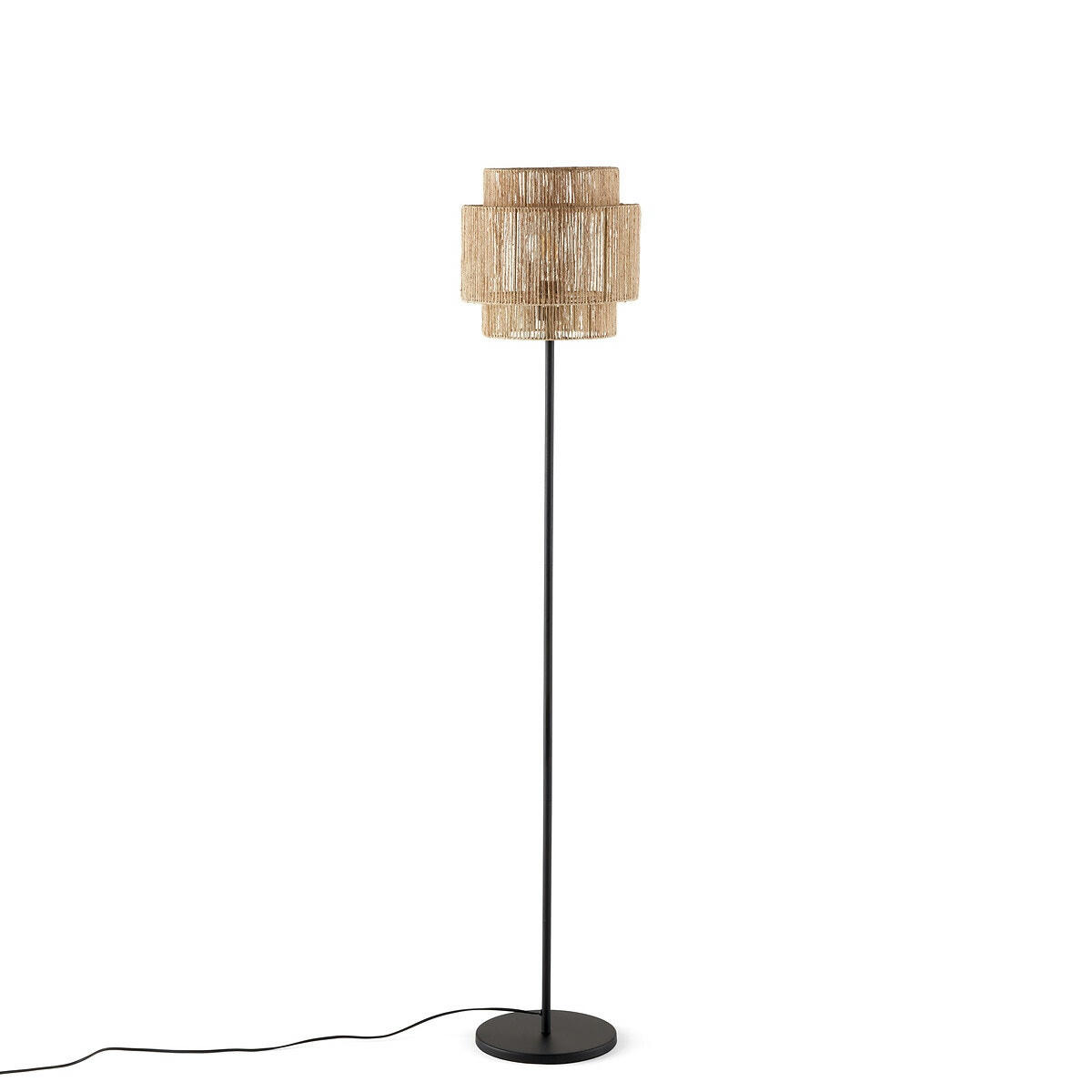 Lampadaire en métal fer et chanvre, Yaku