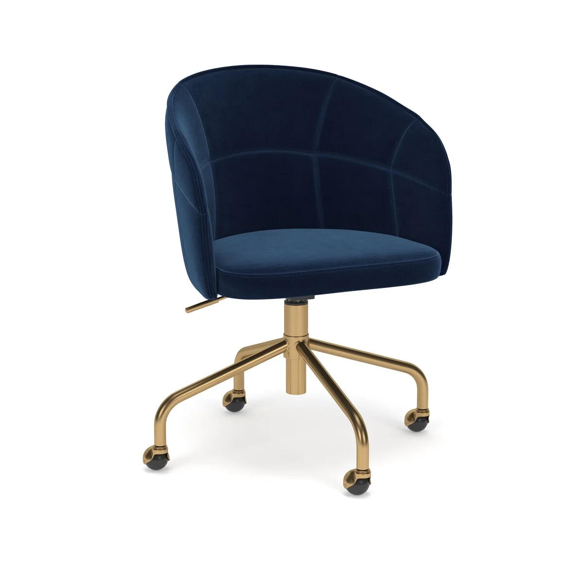 Velvet Upholstered Task Chair, Office Chair, in Navy (QCS102VA90G)