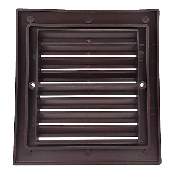 Lot de 1 Grille de ventilation plastique 140x140 mm Marron