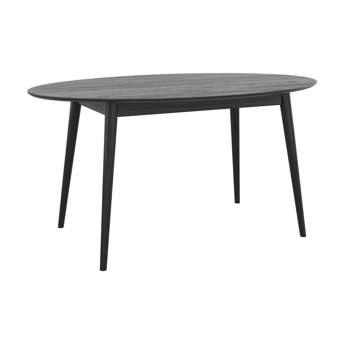 EDDY - Table ovale 6 personnes en bois noir 150 cm