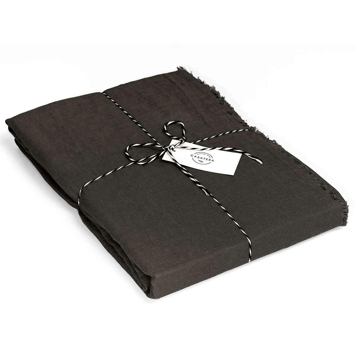 - Nappe en chanvre lavé Noir