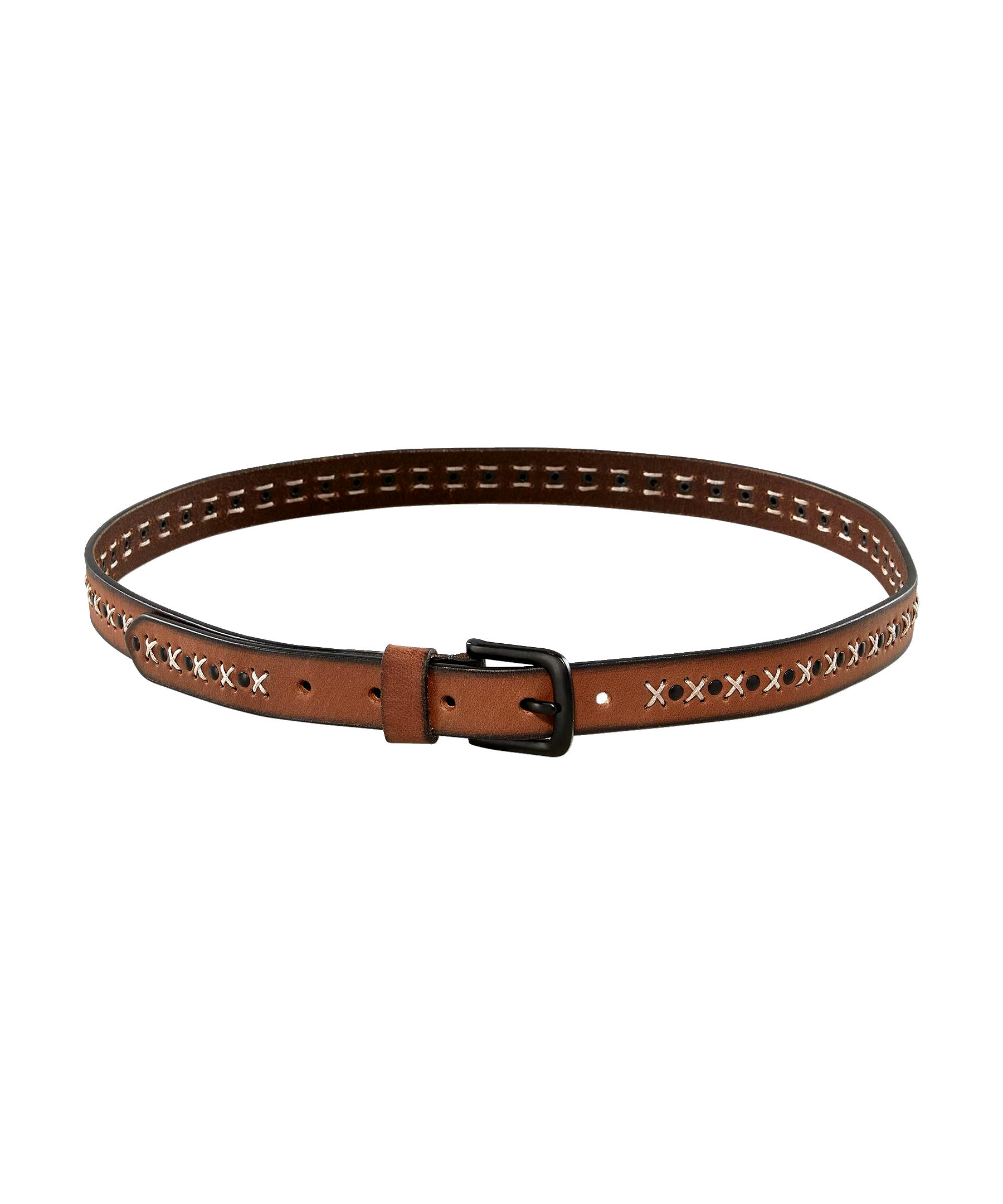 Denver Hayes Women's Cross Stitched Studded Belt