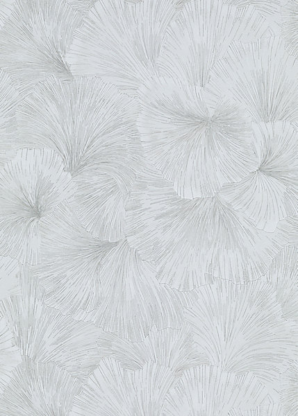 Papier peint vinyle intissé feuilles gris argenté L.1005 x l.53cm, Erismann Shine