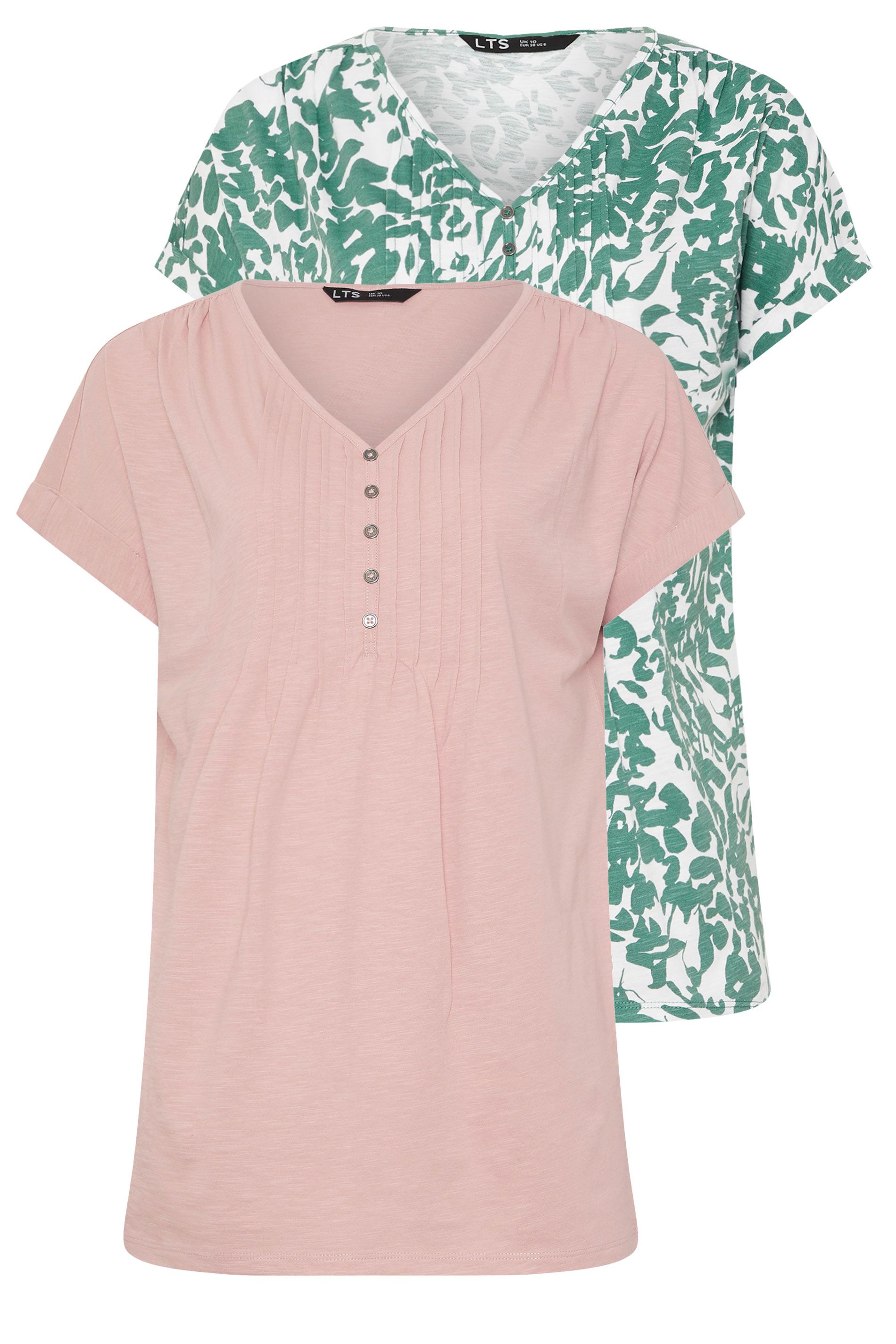 Long Tall Sally Tall 2 Pack Floral Henley Tops