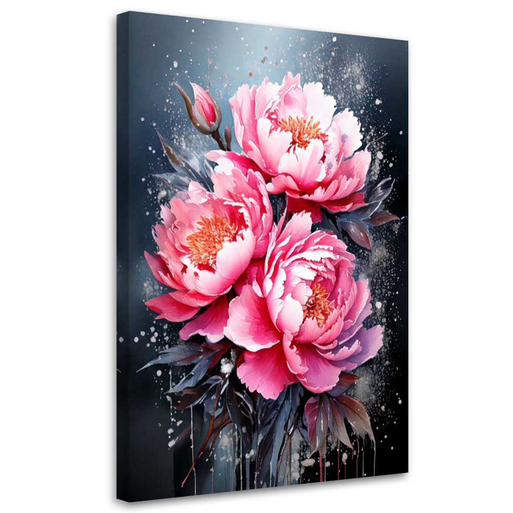 Feeby Obraz na płótnie, Piwonie Różowe Kwiaty 40x60