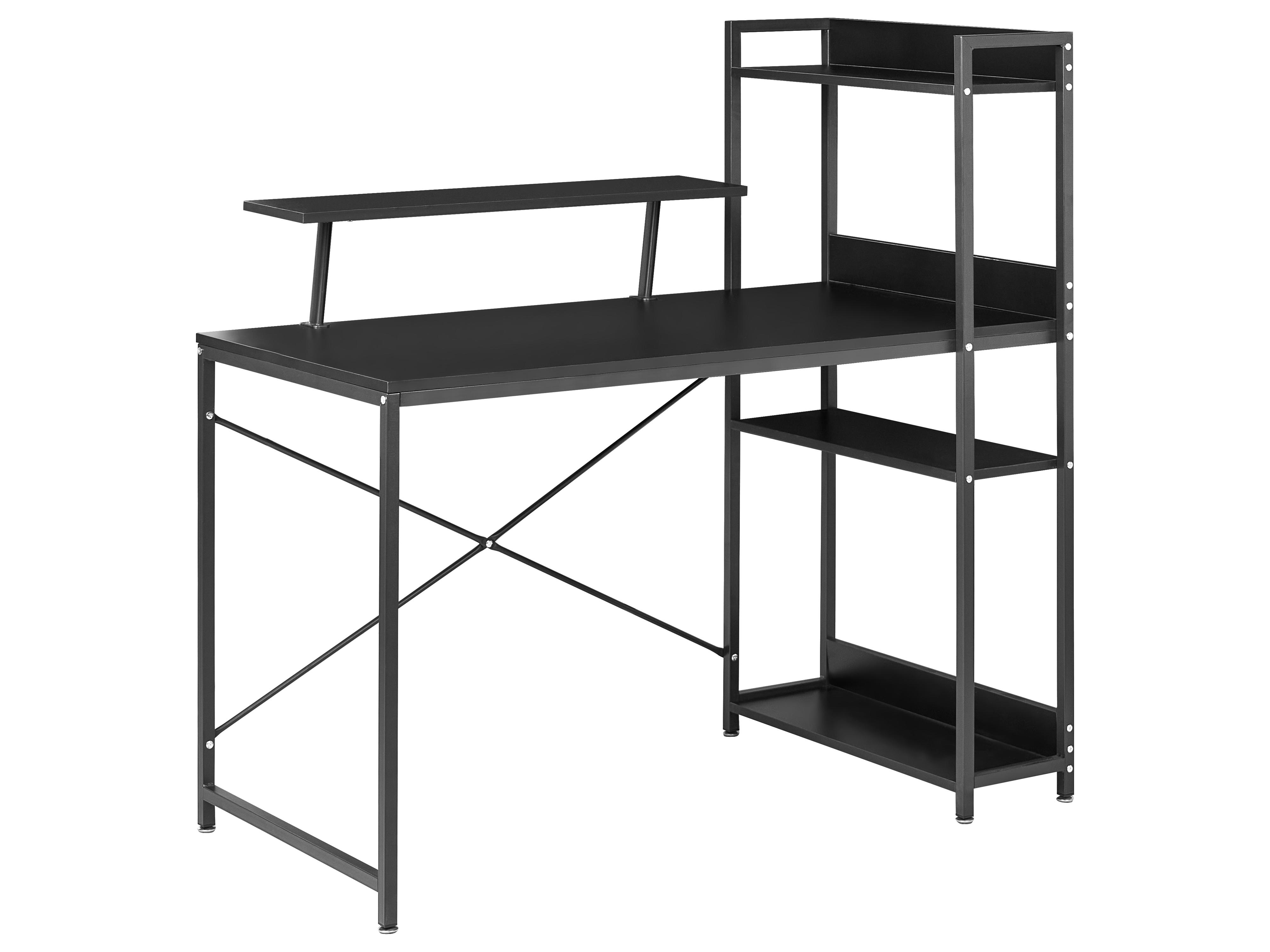 Home Office Desk BILOXY Black 120 cm 64 cm with Shelves