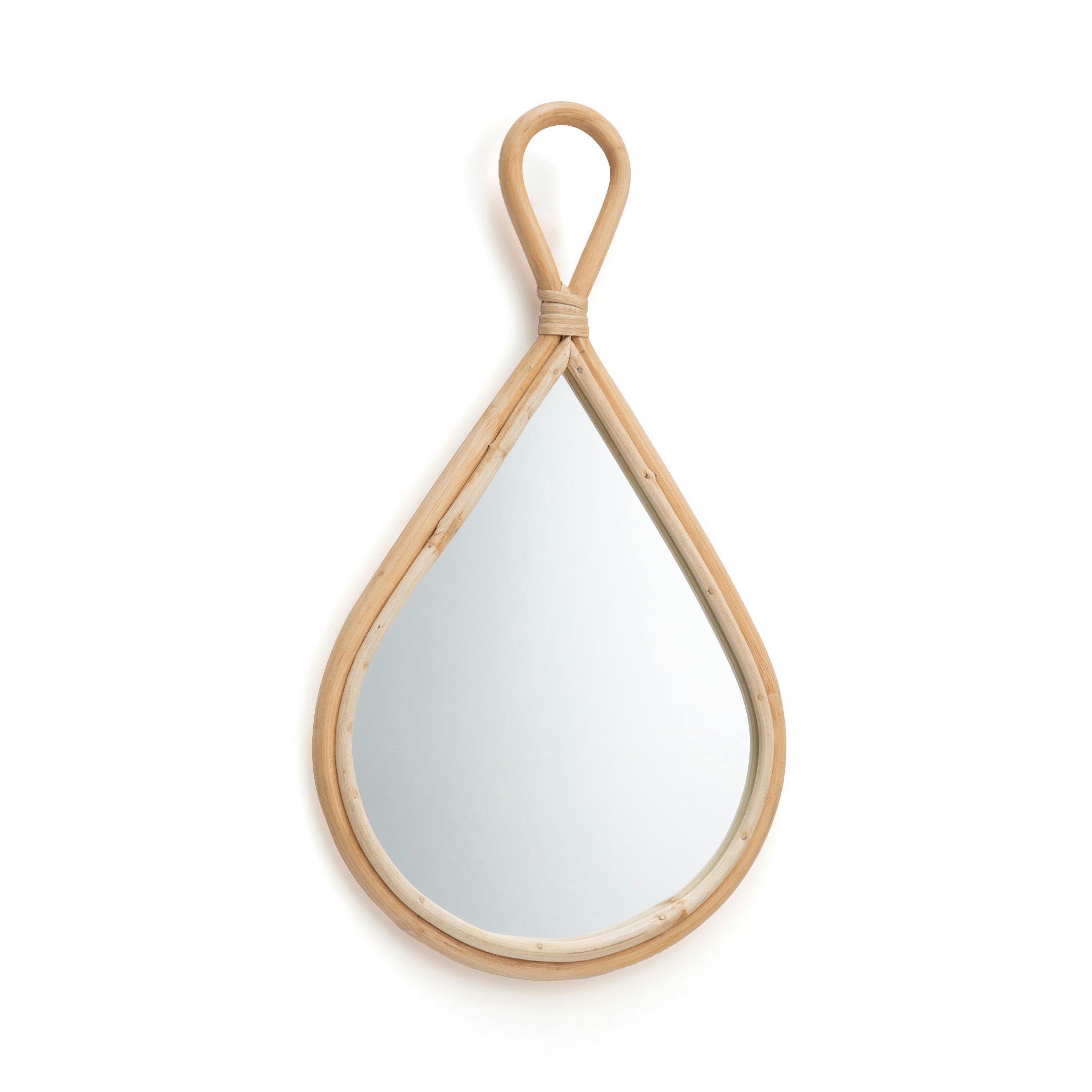 Miroir rotin forme de goutte 24,5x43 cm, Nogu