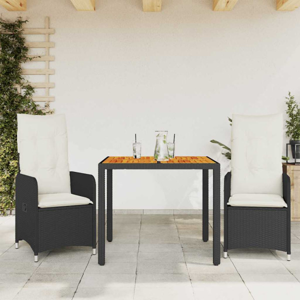 Zestaw Mebli Ogrodowych Bistro Stół Krzesła Rattan Poduszki Na Balkon Taras