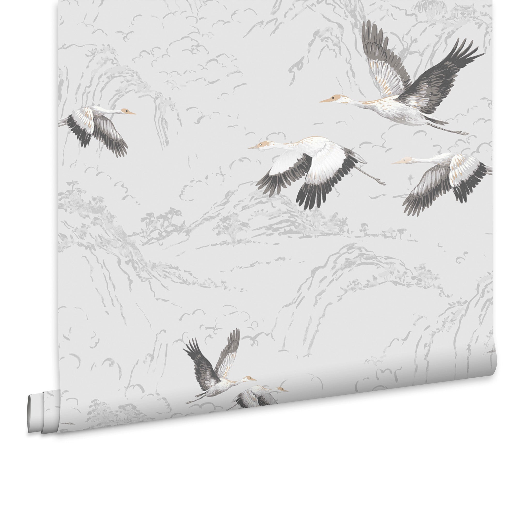 Laura Ashley Vliesbehang - Animalia Silver - 10mx52cm