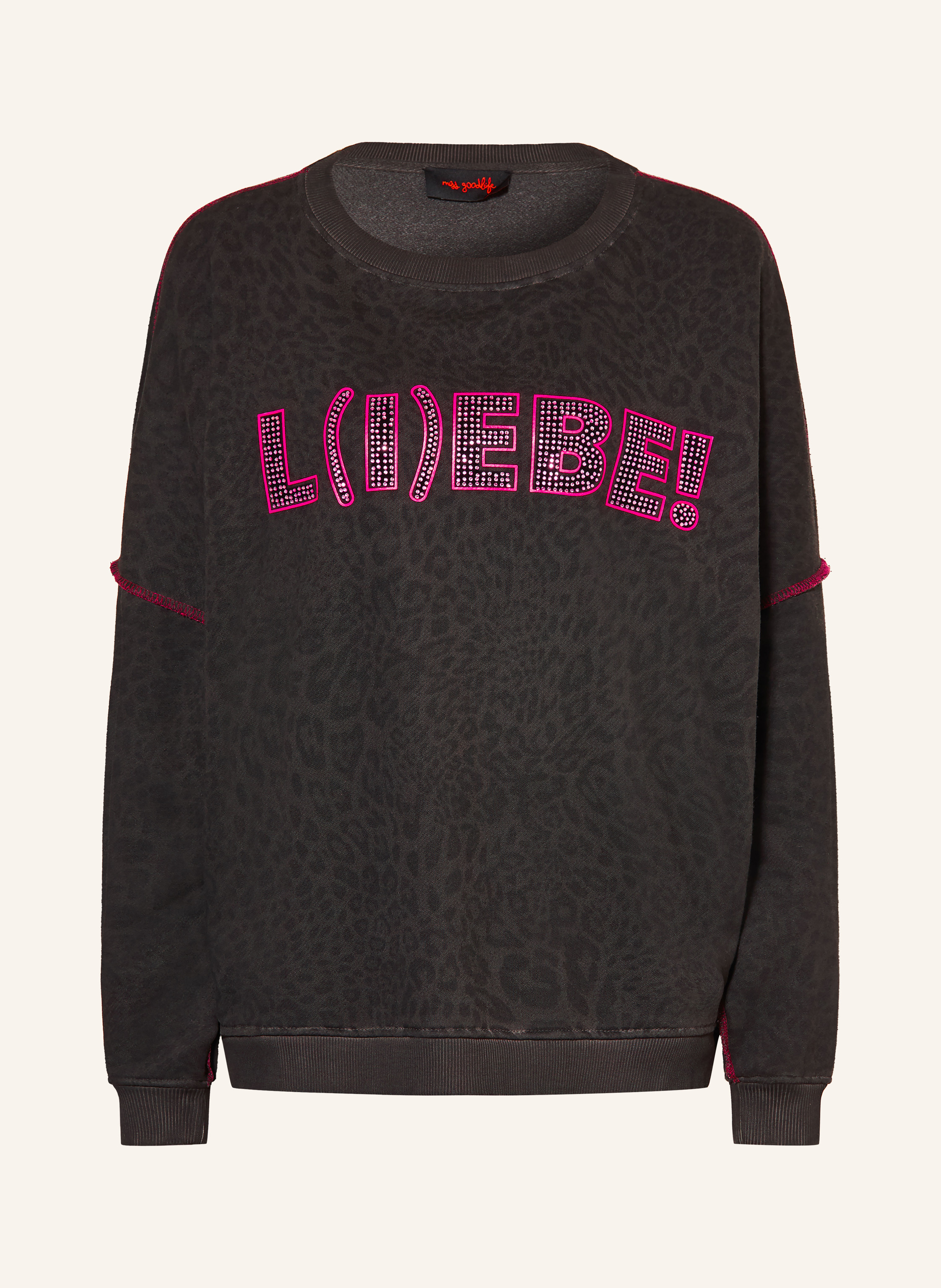 miss goodlife Sweatshirt mit Schmucksteinen