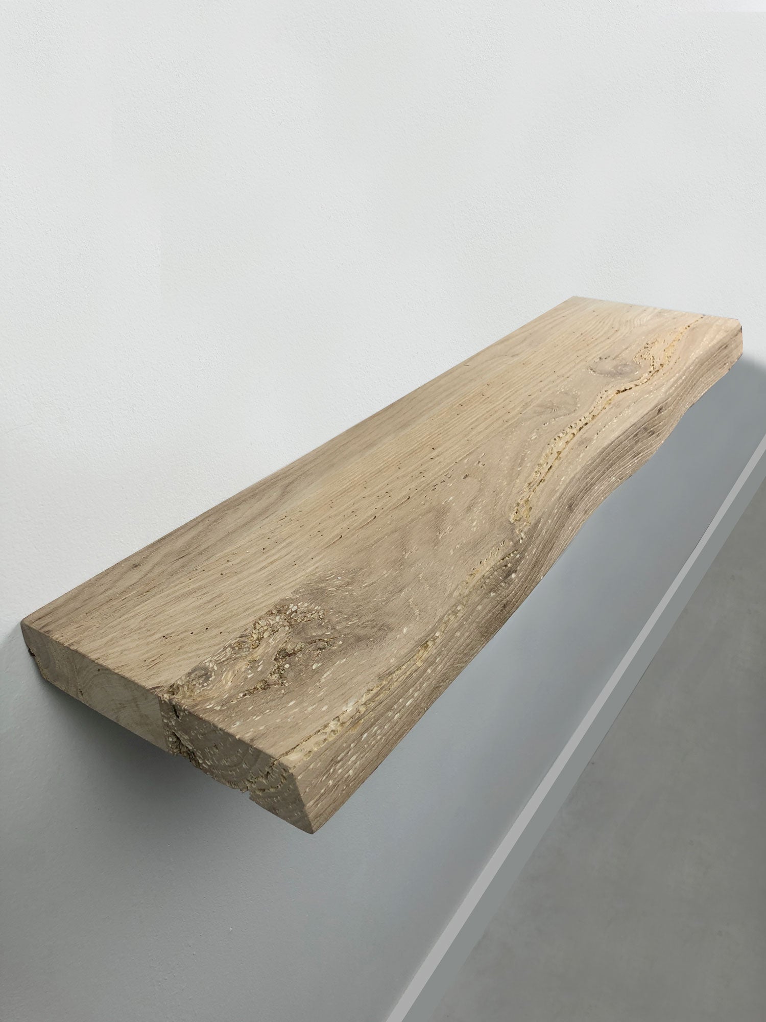 WOODBROTHERS zwevende wandplank oud eiken boomstam 100 x 20 cm