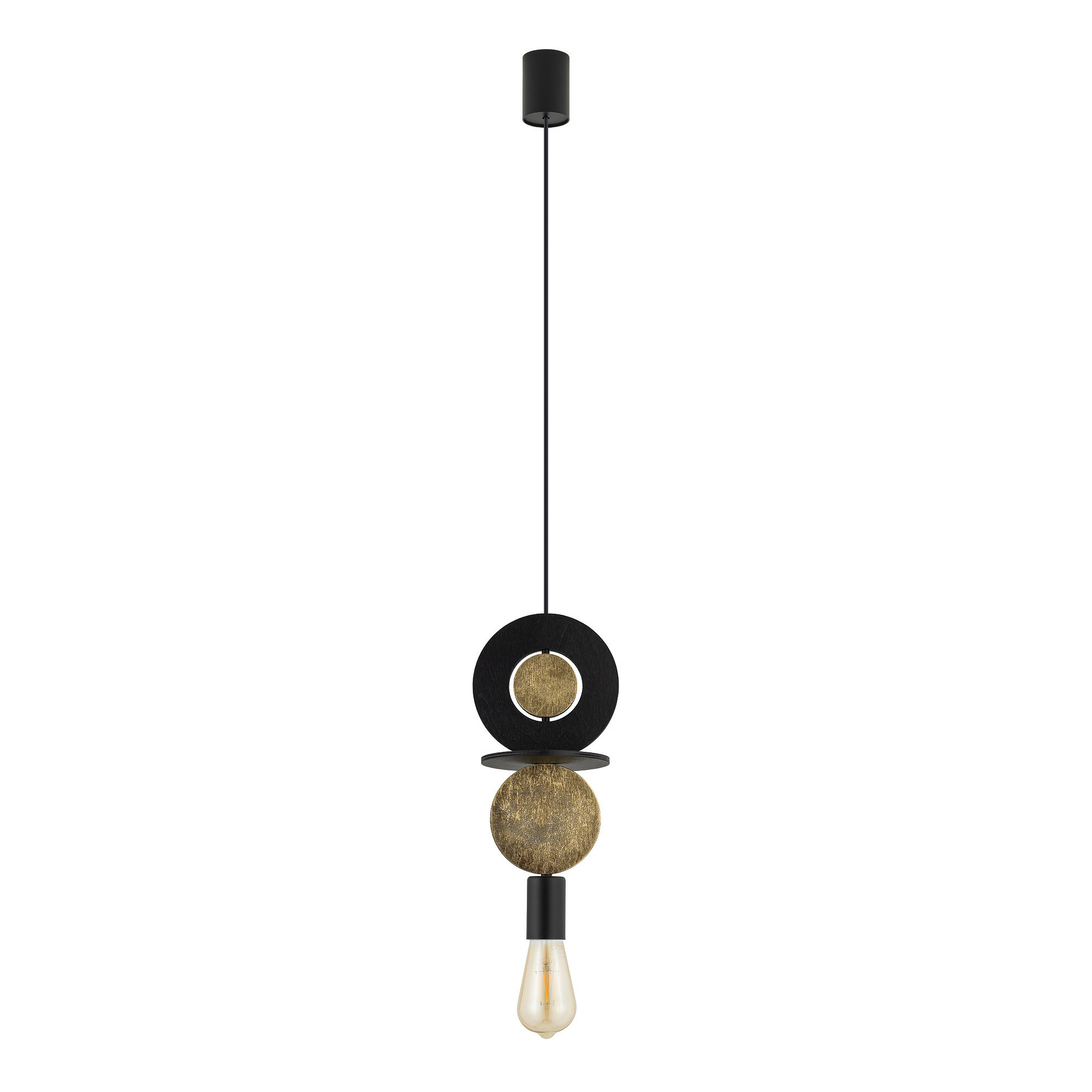 Lampa wisząca czarno-złota DROPS WOOD E 1xE27x25W Nowodvorski